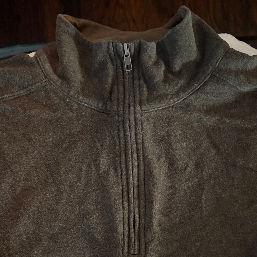 J. Crew Men's Dark Green Zip-Up Sweater - Picture 2 of 3